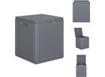 Vidaxl Cassapanca Da Giardino Grigia In Pp Rattan 90 L - Cassette Da Giardino