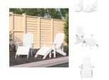 Vidaxl Sedie Da Giardino Adirondack 2 Pezzi Con Sgabelli Hdpe Bianco - Sedie Da Giardino