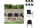 Vidaxl Sedie Da Giardino Con Cuscini 6 Pezzi Nero 56X59X84 Cm Poly Rattan - Sedie Da Giardino