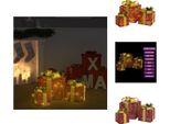 Vidaxl Set Di Decorazioni Per Scatole Regalo 3 Pz. Rosso Outdoor Indoor - Luci Di Natale