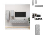 Vidaxl Set Di 4 Mobili Tv In Truciolato Grigio Cemento - Mobili Tv