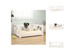Vidaxl Letto Per Cani Bianco 65,5X50,5X28 Cm In Legno Di Pino Massiccio - Letti Per Cani