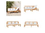 Vidaxl Letto Da Giorno Con Cuscini Bianco Crema 200X60X75 Cm In Legno Massiccio Di Acacia - Letto Da Giorno - Letti Da Giorno - Divano Letto - Divano Letto