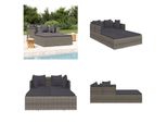 Vidaxl Lettino Prendisole Con Cuscino Grigio 182X118X63 Cm Poly Rattan - Lettino Prendisole - Lettino Prendisole - Lettino Da Giardino - Lettino Da Giardino