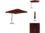 Vidaxl Ombrellone Con Palo In Acciaio Rosso Bordeaux 250X250X230 Cm - Ombrelloni E Tende Da Sole