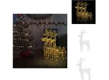 Vidaxl Renna Decorazione Natalizia 3 Pz. 60X16X100 Cm Acrilico - Luci Di Natale