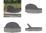 Vidaxl Lettino Doppio Con Cuscino In Poly Rattan Grigio - Lettino Da Sole - Lettino Da Sole - Isola Solare - Isole Solari