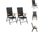 Vidaxl Sedie Da Giardino Impilabili 2 Pz. Poli Rattan Nero - Sedie Da Giardino
