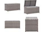 Vidaxl Cassetta Da Giardino In Polirattan 100X50X50 Cm Grigio - Cassetta Per Esterni - Cassetta Per Esterni - Cassetta Portaoggetti - Cassette Portaoggetti