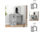 Vidaxl Tavolino Da Toilette Con Led Grigio Cemento 90X50X132,5 Cm Materiale A Base Di Legno - Tavolini Da Toilette