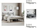 Vidaxl Struttura Letto Con Testiera In Metallo Nero 160X200 Cm - Letti E Strutture Letto