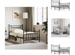 Vidaxl Struttura Letto Con Testiera E Pediera In Metallo Nero 100X190 Cm - Letti E Strutture Letto