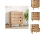 Vidaxl Cassettiera Otta 76,5X39,5X90 Cm In Legno Massiccio - Cassettiere
