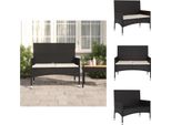 Vidaxl Panca Da Giardino A 2 Posti Con Cuscini In Poly Rattan Nero - Panche Da Giardino