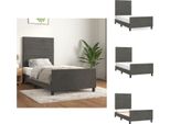 Vidaxl Struttura Letto Con Testiera Grigio Scuro 90X200 Cm In Velluto - Letti E Strutture Letto