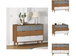 Vidaxl Cassettiera Molde Brown 113X40X80 Cm Pino Massiccio - Cassettiere