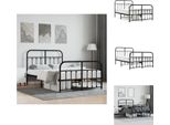 Vidaxl Struttura Letto Con Testiera E Pediera In Metallo Nero 120X200 Cm - Letti E Strutture Letto