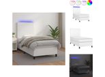 Vidaxl Letto A Molle Insacchettate Con Materasso E Led Bianco 90X190 Cm In Pelle Finta - Letti & Strutture Letto