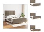Vidaxl Struttura Letto Con Testiera In Tessuto Taupe 140X200 Cm - Letti E Strutture Letto