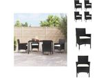 Vidaxl Sedie Da Giardino Con Cuscini 4 Pz. Poly Rattan Nero - Sedie Da Giardino