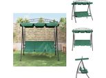 Vidaxl Altalena Hollywood Con Tetto Verde 198 Cm In Tessuto E Acciaio - Altalene Hollywood