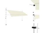Vidaxl Tenda Da Sole Retrattile A Comando Manuale 400 Cm Bianco Crema - Tende Da Sole