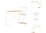 Vidaxl Scrivania Con Ripiano Bianco E Rovere 116×50×93 Cm - Scrivanie