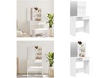 Vidaxl Tavolo Da Toilette Con Specchio Bianco 74,5X40X141 Cm - Tavolo Da Toilette - Tavolo Da Trucco - Tavolo Cosmetico - Tavolo Da Toilette