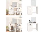 Vidaxl Tavolino Da Toilette Bianco 95X50X134 Cm In Legno Di Pino Massiccio - Tavolino Da Toilette - Tavolino Da Trucco - Tavolino Per Cosmetici - Tavolino Da Toilette