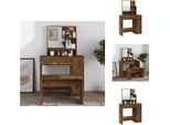 Vidaxl Tavolino Da Toilette Con Specchio In Rovere Fumé 86,5X35X136 Cm - Tavolini Da Toilette