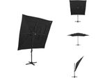 Vidaxl Ombrellone Con Palo In Alluminio A 4 Strati Nero 250X250 Cm - Ombrelloni E Tende Da Sole