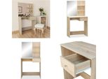 Vidaxl Tavolo Da Toeletta In Legno 75X40X141 Cm In Rovere - Tavolo Da Toeletta - Tavoli Da Toeletta - Tavoli Cosmetici - Tavoli Cosmetici