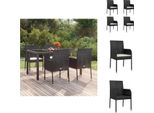 Vidaxl Sedie Da Giardino Con Cuscini 4 Pz. Poly Rattan Nero - Sedie Da Giardino