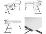 vidaXL Eck Computertisch Weiß 132x112x99 cm Holzwerkstoff - Computertisch - Computertische - Gaming Tisch - Eckschreibtisch