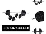 Vidaxl Set Di Manubri + 2 Manubri 60,5 Kg - Manubri E Pesi