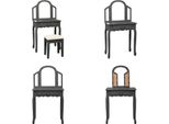 Vidaxl Tavolo Da Toilette Con Sgabello Grigio 65X36X128 Cm In Legno Di Paulownia Mdf - Tavolo Da Toilette - Tavoli Da Toilette - Tavolo Da Toilette - Tavoli Da Toilette