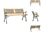 Vidaxl Panchina Da Giardino 122 Cm In Ghisa E Legno Massiccio Di Abete - Panchine Da Giardino
