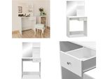 Vidaxl Tavolo Da Toilette In Legno 75X40X141 Cm Bianco - Tavolo Da Toilette - Tavoli Da Toilette - Tavoli Cosmetici - Tavoli Cosmetici