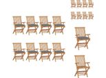 Vidaxl Sedie Da Giardino Con Cuscini Grigi 8 Pz. Legno Massiccio Di Teak - Sedie Da Giardino
