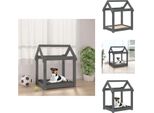 Vidaxl Letto Per Cani Grigio 61X50X70 Cm In Legno Di Pino Massiccio - Letti Per Cani