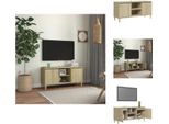 Mobile Tv Vidaxl Con Gambe In Legno Massiccio Rovere Sonoma 103,5X35X50 Cm - Mobili Tv