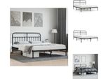 Vidaxl Struttura Letto Con Testiera In Metallo Nero 183X213 Cm - Letti E Strutture Letto