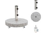 Vidaxl Supporto Per Ombrellone Granito 30 Kg Rotondo Grigio - Supporto Per Ombrellone