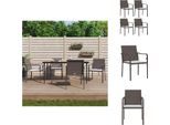 Vidaxl Sedie Da Giardino Con Cuscini 4 Pz. Marrone 56X59X84 Cm Poly Rattan - Sedie Da Giardino