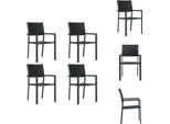 Vidaxl Sedie Da Giardino 4 Pezzi In Plastica Nera Effetto Rattan - Sedie Da Giardino