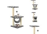 Vidaxl Tiragraffi Per Gatti In Sisal 65 Cm Grigio Motivo Zampa - Tiragraffi