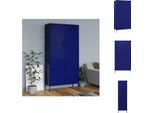 Vidaxl Armadio Blu Navy 90X50X180 Cm In Acciaio - Armadi
