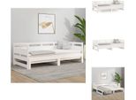 Vidaxl Letto Da Giorno Allungabile In Pino Massiccio Bianco 2X(90X200) Cm - Letti E Strutture Letto