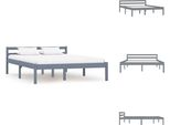 Vidaxl Letto In Legno Massiccio Pino Grigio 140X200 Cm - Letti E Strutture Letto