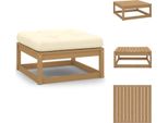 Vidaxl Poggiapiedi Da Giardino Con Cuscino In Pino Massiccio Marrone Miele - Elementi Per Divani Da Giardino